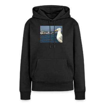 Mowe - Frauen Premium Bio Hoodie - Schwarz - Vorne - Julia (174cm)