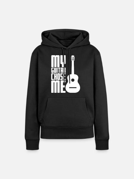 Gitarre witziger Spruch - Frauen Premium Bio Hoodie - Schwarz