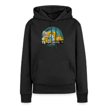 Équipement de construction Monster - Sweat à capuche Premium bio Femme - noir - Devant - Julia (174cm)