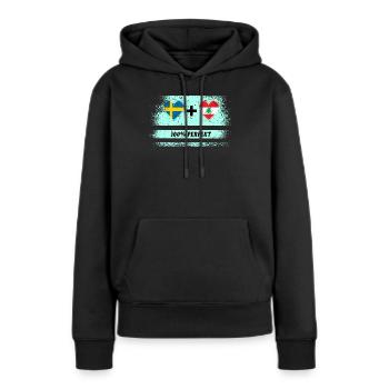 Liban et Suède 100 % parfait / Cadeau - Sweat à capuche Premium bio Femme - noir - Devant - Julia (174cm)
