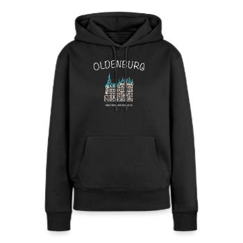 Oldenburg, Historisches Rathaus, Niedersachsen - Frauen Premium Bio Hoodie - Schwarz - Vorne - Julia (174cm)