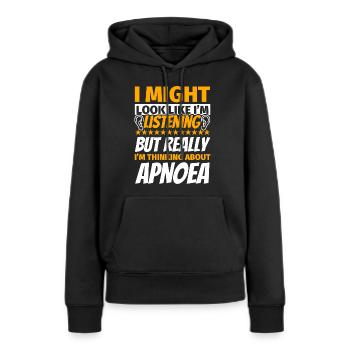 Apnoe lustiges Geschenk - Frauen Premium Bio Hoodie - Schwarz - Vorne - Julia (174cm)