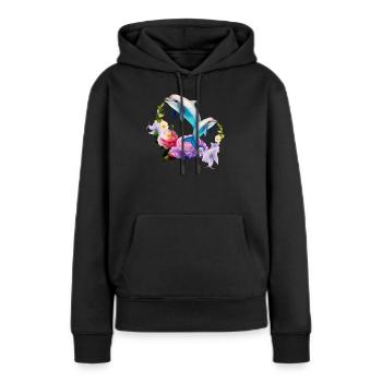 Dauphins Les créatures les plus adorables de la mer - Sweat à capuche Premium bio Femme - noir - Devant - Julia (174cm)