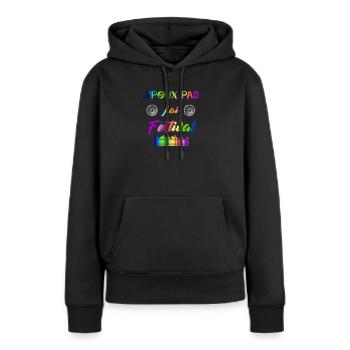 j peux pas j ai festival - Sweat à capuche Premium bio Femme - noir - Devant - Julia (174cm)