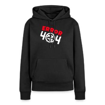 Fehler 404 nicht gefunden - Frauen Premium Bio Hoodie - Schwarz - Vorne - Julia (174cm)