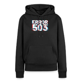 Fehler 503 Glitch - Frauen Premium Bio Hoodie - Schwarz - Vorne - Julia (174cm)