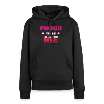 Lesbischer Stolz, ich zu sein - Pride Month - Frauen Premium Bio Hoodie - Schwarz - Vorne - Julia (174cm)