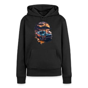 Klassischer Sportwagen - Frauen Premium Bio Hoodie - Schwarz - Vorne - Julia (174cm)