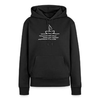 Kapitän | Sommerurlaub - Frauen Premium Bio Hoodie - Schwarz - Vorne - Julia (174cm)