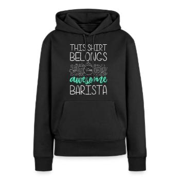 Barista portafilter espresso coffeeshop - Sweat à capuche Premium bio Femme - noir - Devant - Julia (174cm)