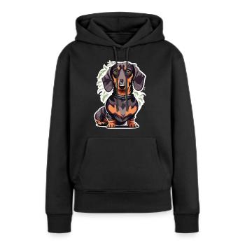 Süßer Dackel - Frauen Premium Bio Hoodie - Schwarz - Vorne - Julia (174cm)