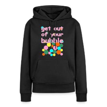 bubble englische Version - Frauen Premium Bio Hoodie - Schwarz - Vorne - Julia (174cm)