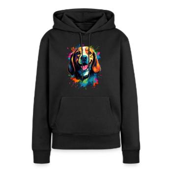 bunter niedlicher Beagle Hund - Frauen Premium Bio Hoodie - Schwarz - Vorne - Julia (174cm)