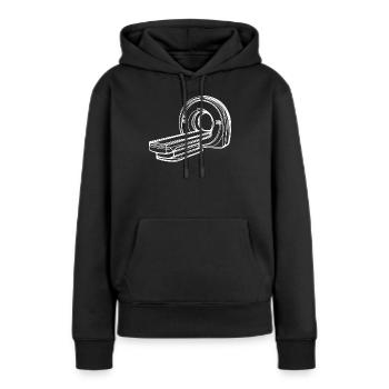 Radiologie Scanner IRM One Line Art Manip Radio - Sweat à capuche Premium bio Femme - noir - Devant - Julia (174cm)