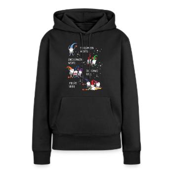 Glühwein Wichtel (Vier-Gesellen-Edition) - Frauen Premium Bio Hoodie - Schwarz - Vorne - Julia (174cm)