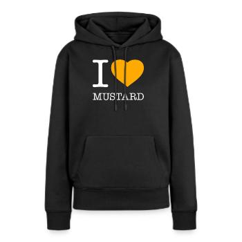 J’AIME LA MOUTARDE Senf - Sweat à capuche Premium bio Femme - noir - Devant - Julia (174cm)