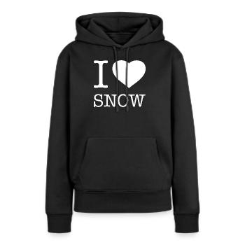 I LOVE SNOW - Frauen Premium Bio Hoodie - Schwarz - Vorne - Julia (174cm)