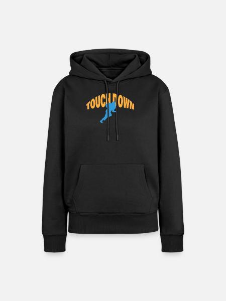 TOUCH DOWN - Frauen Premium Bio Hoodie - Schwarz