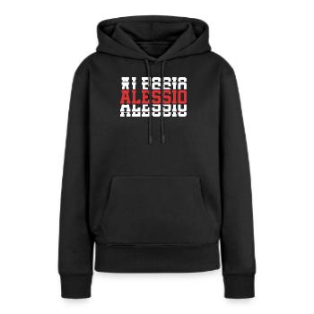 Alessio T-Shirt T-Shirt gestapelter Text Geschenkidee - Frauen Premium Bio Hoodie - Schwarz - Vorne - Julia (174cm)