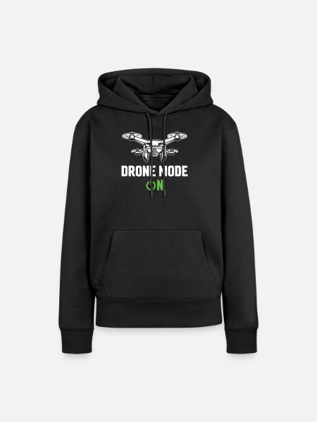Drohnen-Modus Ein - Frauen Premium Bio Hoodie - Schwarz