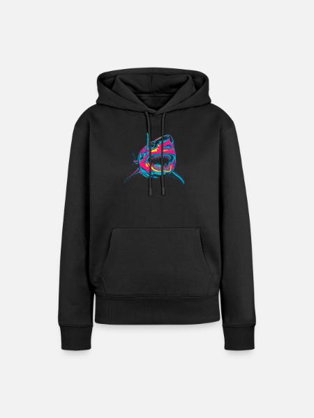 Neonhai Popkunst Farbfeuer - Frauen Premium Bio Hoodie - Schwarz