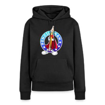 Bleistift-Mann - Frauen Premium Bio Hoodie - Schwarz - Vorne - Julia (174cm)