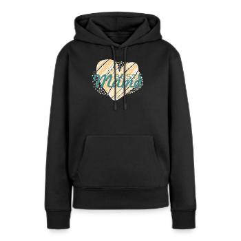 MeilleureMaman - Sweat à capuche Premium bio Femme - noir - Devant - Julia (174cm)