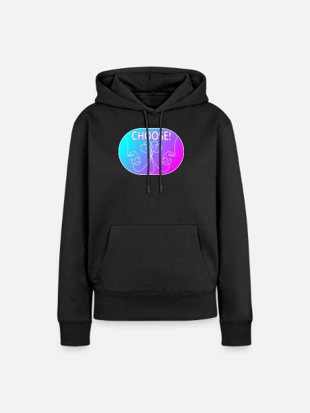 Strichzeichnung - Wählen Sie - Frauen Premium Bio Hoodie - Schwarz
