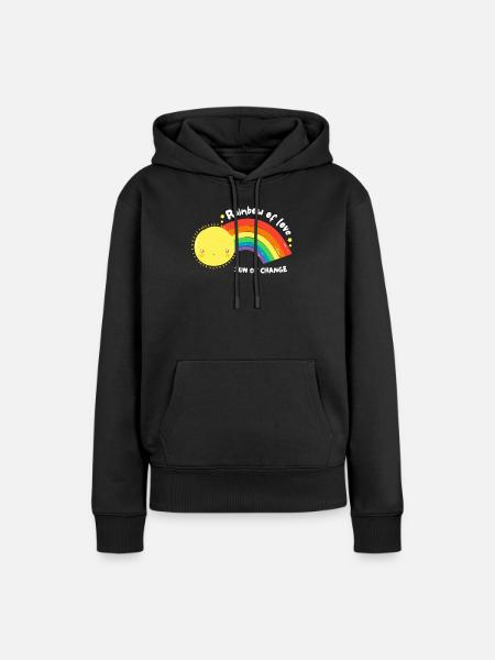 LGBT-Regenbogen der Liebe - Frauen Premium Bio Hoodie - Schwarz