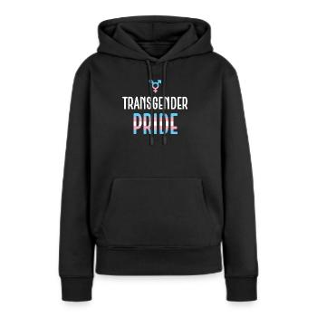 Mois de la fierté LGBTQ - Fierté transgenre - Sweat à capuche Premium bio Femme - noir - Devant - Julia (174cm)