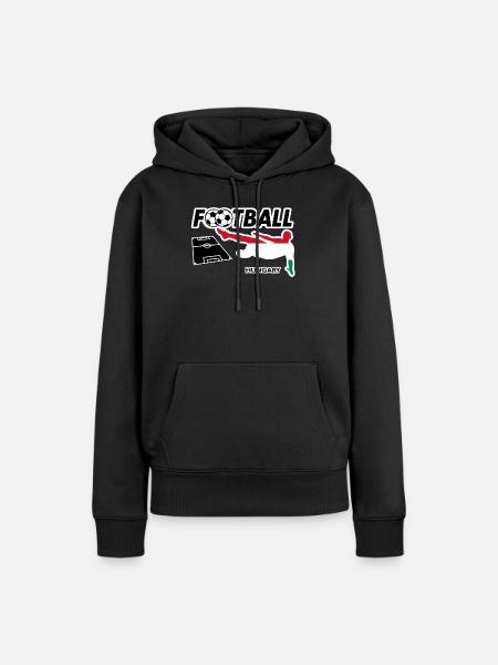 Fußball Fieber Ungarn - Frauen Premium Bio Hoodie - Schwarz