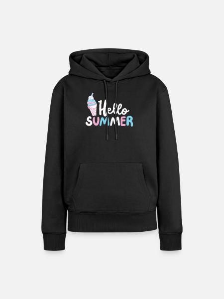 Eiscreme Eisliebhaber - Frauen Premium Bio Hoodie - Schwarz