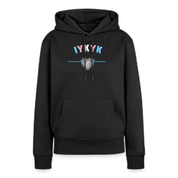 Mois de la fierté LGBT - IYKYK Transgender - Sweat à capuche Premium bio Femme - noir - Devant - Julia (174cm)