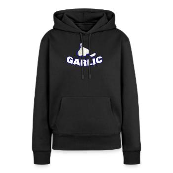 GARLIC - Frauen Premium Bio Hoodie - Schwarz - Vorne - Julia (174cm)