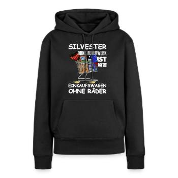 Feuerwerk Einkaufswagen ohne Räder - Frauen Premium Bio Hoodie - Schwarz - Vorne - Julia (174cm)