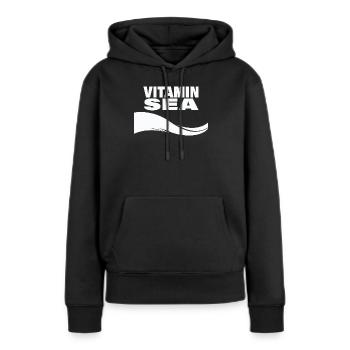 VITAMINE DE MER - Sweat à capuche Premium bio Femme - noir - Devant - Julia (174cm)