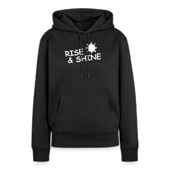 LEVER ET BRILLER - Sweat à capuche Premium bio Femme - noir - Devant - Julia (174cm)
