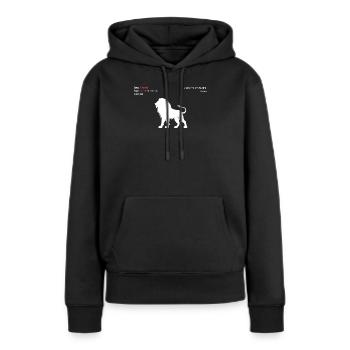 Lion - Sweat à capuche Premium bio Femme - noir - Devant - Julia (174cm)