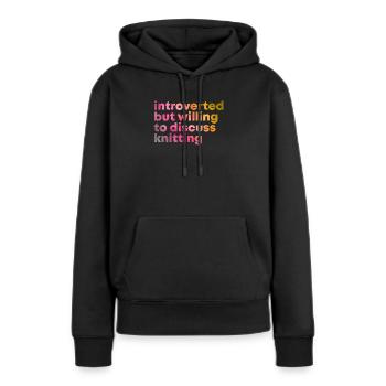 Tricote, tricot, tricot. - Sweat à capuche Premium bio Femme - noir - Devant - Julia (174cm)