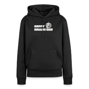 HAPPY HALLOWEEN - Frauen Premium Bio Hoodie - Schwarz - Vorne - Julia (174cm)