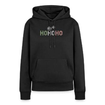 hohoho schneekristall Pixel Winter Weihnachten - Frauen Premium Bio Hoodie - Schwarz - Vorne - Julia (174cm)