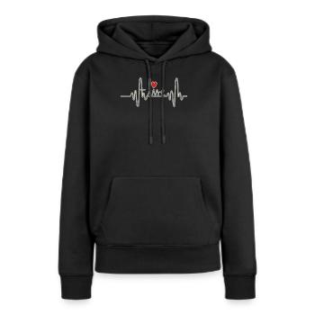 Vivant - Sweat à capuche Premium bio Femme - noir - Devant - Julia (174cm)