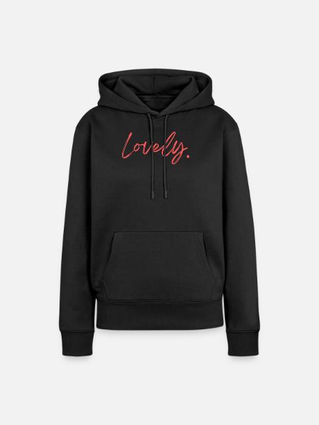 Lovely - Frauen Premium Bio Hoodie - Schwarz