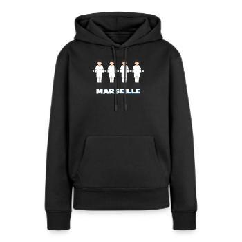 Marseille - Frauen Premium Bio Hoodie - Schwarz - Vorne - Julia (174cm)