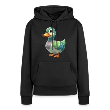 Funny Duck in Drawing Style - Women’s Premium Organic Hoodie - black - Front - Julia (174cm)