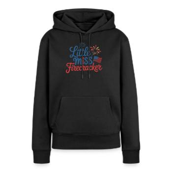 Little Miss Pétard - Sweat à capuche Premium bio Femme - noir - Devant - Julia (174cm)