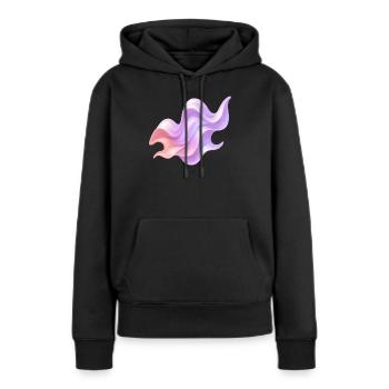 Ondes liquides - Sweat à capuche Premium bio Femme - noir - Devant - Julia (174cm)