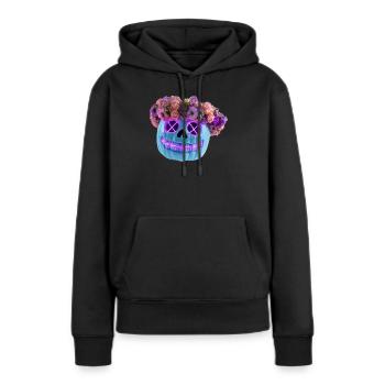 Blüte & Untergang - Frauen Premium Bio Hoodie - Schwarz - Vorne - Julia (174cm)
