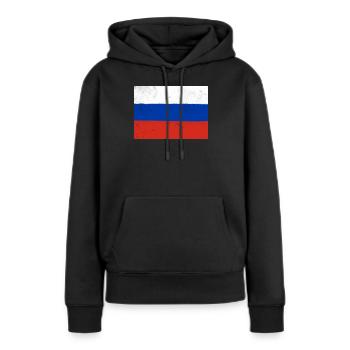 Flagge Russlands - Frauen Premium Bio Hoodie - Schwarz - Vorne - Julia (174cm)