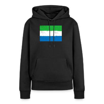 Drapeau de la Sierra Leone - Sweat à capuche Premium bio Femme - noir - Devant - Julia (174cm)